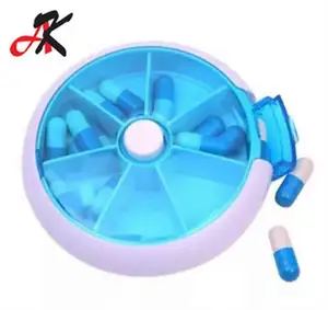 Rotating Weekly round 7day portable mini pill box