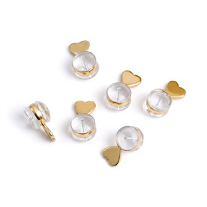 Gold Plated Heart <strong>Earring</strong> <strong>Backs</strong> Silicone Brass Secure <strong>Locking</strong> <strong>Earring</strong> Findings Replacement Anti-drop Ear <strong>Backs</strong> for <strong>Earrings</strong> - Product Image 6