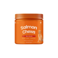 Huile de saumon sauvage d'Alaska Oméga 3 liquide pour chiens – Compléments pour la peau et le pelage, soutien immunitaire, friandises à mâcher sûres et molles, probiotiques, absorption rapide