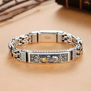 Lucky Pixiu Charms Bracelet for Men Vintage Feng Shui Amulet Wealth Money Attract Bracelet