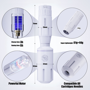 Kit de Pistola de Tatuaje Rotativa <span class=keywords><strong>Dragonhawk</strong></span> de Acero Inoxidable Permanente, Apta para Principiantes, con Cartuchos y Batería de Litio de 1300mAh 1 - Product Image 2