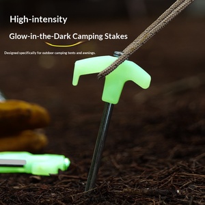 Outdoor Camping Luminous Steel Stakes 25cm Windproof <b>Tent</b> Pegs For <b>Canopy</b> Beach Wooden Deck Large <b>Tent</b> Fixed Ground Nails - Product Image 1