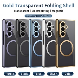เคสใสเคลือบแม่เหล็กคุณภาพสูงสำหรับ Samsung Fold 8 3 4 5 6 7 W26 พร้อมฟิล์มกันรอยหน้าจอ ป้องกันการกระแทก - Product Image 2