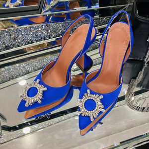 Scarpe con Tacco a Spillo di Lusso Personalizzate Slingback con Diamanti alla Moda Comode da Donna per Signore - Product Image 2