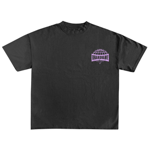 Ensemble T-shirt et short pour homme, col rond noir, avec logo imprimé, style décontracté d'été, tissu tricoté 100% coton, ensemble short d'été pour homme - Product Image 1