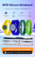 Wasserdichtes 13,56MHz EM4305 1K NFC Silikon-Armband Verstellbares RFID-Armband mit QR-Code für Bargeldlose Zahlung, Wasserpark und Fitness-Studio