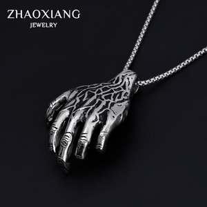 Collares con Colgante de Diseño Punk Retro Personalizado con Garra de Fantasma para Hombre, Acero Inoxidable 2021 - Product Image 4
