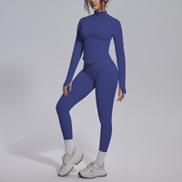 Nouvel ensemble de yoga transfrontalier sans couture, couleur unie, haute élasticité, soutien dorsal, respirant, en Spandex/Nylon, résistant aux plis