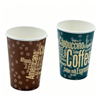 Gobelet à café en papier kraft compostable à paroi simple, personnalisable avec logo et motif sur mesure, jetable pour les restaurants de café chaud