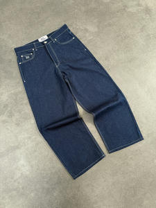 <span class=keywords><strong>Jeans</strong></span> Blu Scuro Personalizzati per <span class=keywords><strong>Uomo</strong></span>, Vestibilità Slim e Gamba Dritta, Pantaloni di Alta Qualità per Streetwear Maschile - Product Image 5