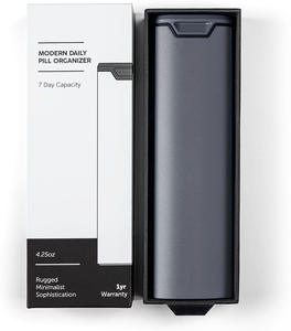Pastillero personalizable de <span class=keywords><strong>7</strong></span> días Pastillero de gran capacidad de madera de aluminio Adecuado para organizador de pastillas de recarga - Product Image 4