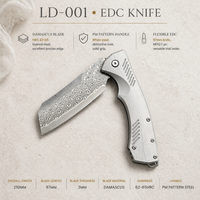 Couteau de poche EDC SELAN en acier Damas à motif PM, avec verrouillage Liner Lock, ouverture Flipper, OEM, pour camping et usage quotidien, vente en gros