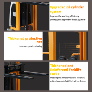 Carretilla elevadora apiladora de plataforma eléctrica de doble propósito JIALITE, 500kg de capacidad, 1,3 M de elevación para muelle de carga de almacén y uso de pasillo estrecho - Product Image 3