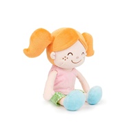 Happy Face Girl Weiche Puppe mit grün karierten Shorts und Zöpfen für die Expression Doll Collections