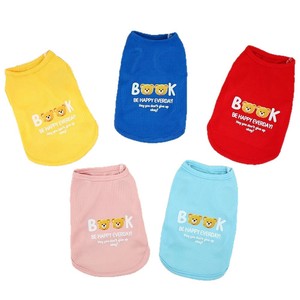 Lindo chaleco para perro con diseño de dibujos animados en tejido gofrado para uso en exteriores en primavera y otoño en colores azul cielo, rojo, amarillo, azul y rosa. - Product Image 5