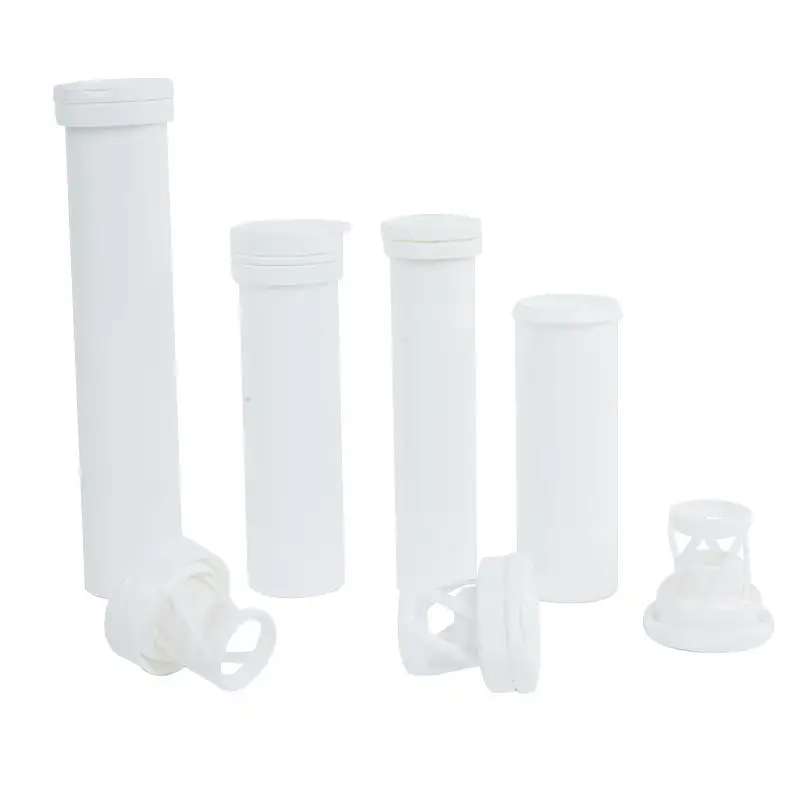 Cápsulas efervescentes de colágeno brancas personalizadas de marca própria, recipiente para comprimidos efervescentes de vitamina C, tubos de embalagem vazios