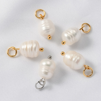 Mode acier inoxydable naturel perle d'eau douce breloque accessoires pendentif pour bijoux à bricoler soi-même faisant collier Bracelet boucles d'oreilles