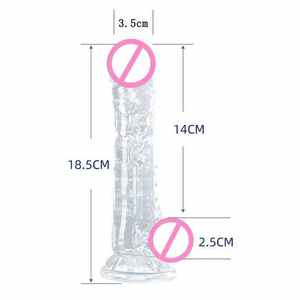 Großhandel 6-Zoll Kleiner Transparenter Realistischer Dildo - Schlanker Künstlicher <span class=keywords><strong>Penis</strong></span> Weich Wasserdicht Saugnapf G-Punkt Anal Sextoy für Paare - Product Image 4