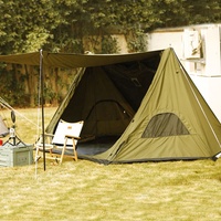 Grande tente de camping quatre saisons, tente de camping en toile de coton poly, tente chaude avec poêle, tente de pique-nique