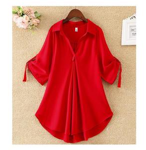 Damen <span class=keywords><strong>Plus</strong></span> <span class=keywords><strong>Size</strong></span> Weiße Chiffon Bluse Sommer Casual Solid <span class=keywords><strong>Tops</strong></span> Hot Selling Halbarm Lange Blusen <span class=keywords><strong>XXXXL</strong></span> Größe - Product Image 3