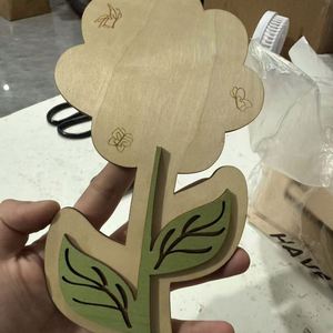 Mother Day Home Decor <b>Wooden</b> Flower Art Custom Mom Keepsake Gift <b>Personalized</b> Floral Handprint <b>Sign</b> - Product Image 3