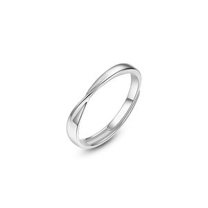 Bijoux de mariage personnalisés AU750 Or rose véritable 18 carats Anneaux de couple Mobius pour amoureux - Product Image 3