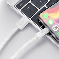 Câble de données plat Micro USB-C en cuivre pur à charge rapide 3A, couleurs macaron en forme de bonbons, pour téléphones mobiles iOS et ordinateurs