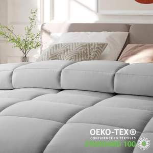ผ้าปูที่นอนโรงแรมหรูสีเทาอ่อนปรับแต่งได้ทุกฤดูผ้าห่มกลับด้านได้ป้องกันการจับตัวเป็นก้อนขนาดคิงไซส์8แท็บ - Product Image 6