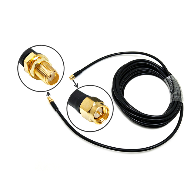 High Quality LMR200 Coaxial Pigtail SMA Male to SMA Female Bulkhead Connector RF Cable Assembly Low Loss 50ohm 5 Meter
