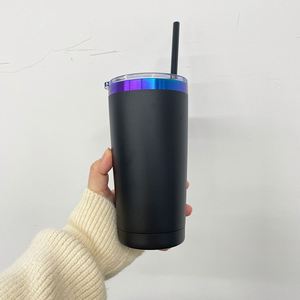 Ombre 20Oz Travel Tumbler <b>Double</b> <b>Walled</b> Insulated Blue Purple Plated Coffee <b>Mug</b> With Slide Lid - Product Image 3