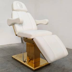 Cómoda Silla de Cosmetología Eléctrica Multiusos de Color Amarillo Crema para Tratamientos Faciales y de Extensión - Product Image 5