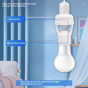 Chất lượng cao có thể điều chỉnh E27 vít 3 trụ cột cảm ứng giữ đèn, ABS 240V cảm biến hồng ngoại ánh sáng Heads đối với phòng khách, nhà vệ sinh - Product Image 4