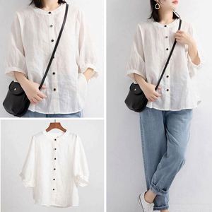 Blusa de verano para mujer con cuello halter y manga pagoda, holgada, ecológica, transpirable, tipo túnica, con logo frontal, top largo de manga corta - Product Image 2