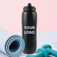 Bouteille d'eau de sport transparente sans BPA de 1000 ml pour vélo, cyclisme et activités de plein air, en plastique souple, personnalisable