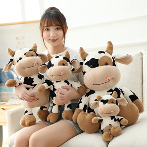 Peluche Vache Noir et Blanc Assise avec Bêbé Vache, Figurine Mignonne qui Éjecte sa Langue, Poupée pour Enfants, Garçons et Filles - Product Image 4