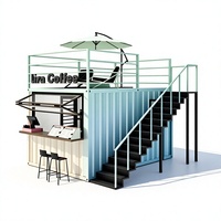 Magasin mobile extensible en promotion, conteneur contemporain de 10ft et 20ft, bar et café pop-up, et magasin de proximité modulaire et mobile