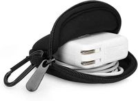 Mini pochette en néoprène avec fermeture éclair pour chargeur de téléphone, AirPods, câbles USB et écouteurs, adaptateur MagSafe, porte-clés