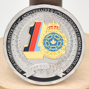 Moneda Conmemorativa Personalizada al por Mayor del 10º Aniversario de Canadá, de Doble Cara, Esmaltada, de Aleación de Zinc - Product Image 1
