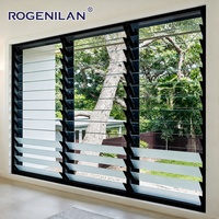 Ventanas de Aluminio Francesas Rogenilan, Tipo Persiana, de Piso a Techo, con Doble Vidrio Aislante y Ajustables