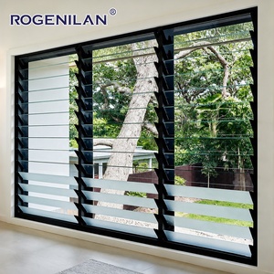 Finestre a Persiana in Alluminio Rogenilan, dal Pavimento al Soffitto, a Risparmio Energetico, con Doppio Vetro e Lamelle Regolabili - Product Image 1