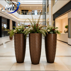 Maceta de Fibra de Vidrio Dorada, Maceta de Lujo para Interiores y Exteriores, Maceta Metálica Dorada de FRP, Maceta Premium para Vestíbulo de Hotel - Product Image 5