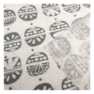 62014-Light 105GSM Organic <strong>Cotton</strong> Hemp Jersey Knitted Printed Fabric 70% Org <strong>Cotton</strong> 30% Hemp 158cm Width Summer Dresses - Product Image 3