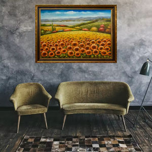 <span class=keywords><strong>Peinture</strong></span> à l'huile sur toile encadrée, <span class=keywords><strong>paysage</strong></span> méditerranéen, impressionniste, faite à la main, art mural, vente en gros - Product Image 3