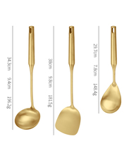 Ensemble d'ustensiles de cuisine en acier inoxydable, gamme alimentaire de luxe, pour Buffet doré