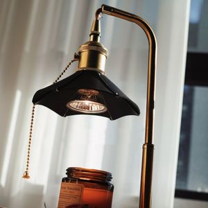 Diffuseur d'arômes vintage en bois massif lampe de table à thé lampe de cire fondante à la flamme pour thermofusible fonction cadeau d'anniversaire Pub maison automne - Product Image 2