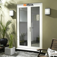 Fournisseur WANJIA, portes en PVC à rupture de pont thermique, portes d'entrée, portes françaises, portes battantes modernes en PVC sur mesure