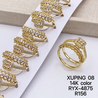 Bijoux XUPING – Ensemble de bagues de fiançailles en zircon plaqué or, formes variées, vente en gros, bijoux multi-styles pour couple, occasions spéciales
