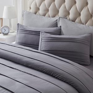 Set <span class=keywords><strong>Trapunta</strong></span> Moderno di Lusso 3 Pezzi per Tutte le Stagioni, Non Monouso, con 2 Federe, <span class=keywords><strong>Grigio</strong></span>, Sostituto <span class=keywords><strong>Trapunta</strong></span> <span class=keywords><strong>Matrimoniale</strong></span>, Tinta Unita, per Letto Queen Size - Product Image 4