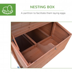 โรงงานขายส่งกล่องไก่ไม้ กล่องไก่ไม้ วงล้อขนาดใหญ่มีล้อ - Product Image 3