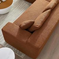 Ensembles de Canapés Modulaires Rectangulaires Capitonnés à Compression Sous Vide avec Méridienne, Emballage Compressé pour Hôtels